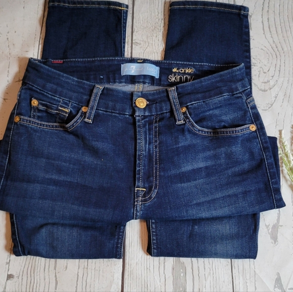 7 for All Mankind Womens B(air) The Ankle Skinny Jeans Sz 27 - Picture 3 of 5